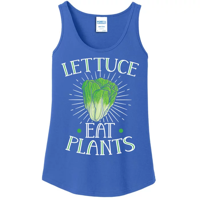 Animal Love Vegetarian Vegan Lettuce Eat Plants Meaningful Gift Ladies Essential Tank