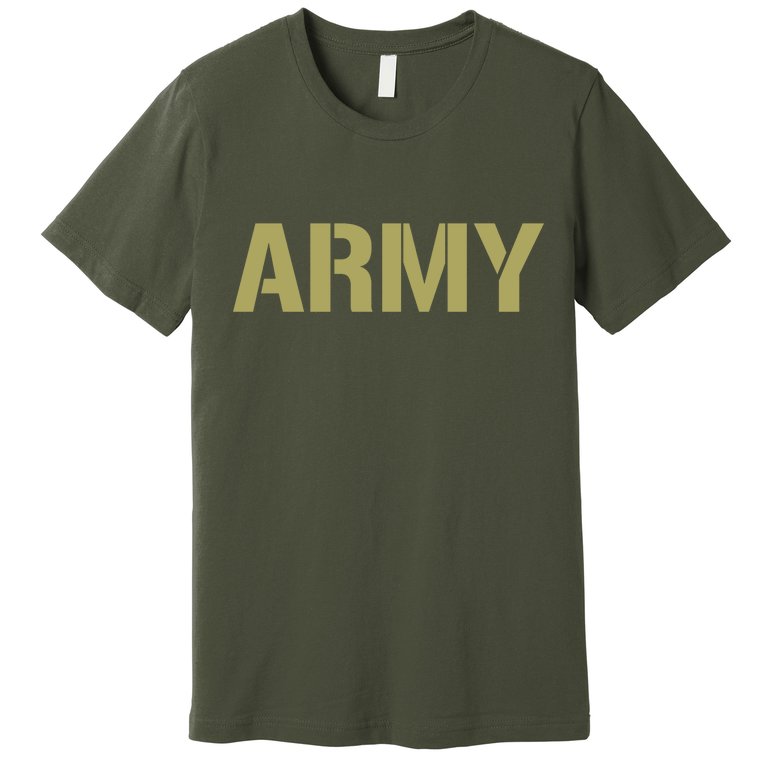 Army Logo Vintage Thin Line American Flag Back And Front Premium T-Shirt