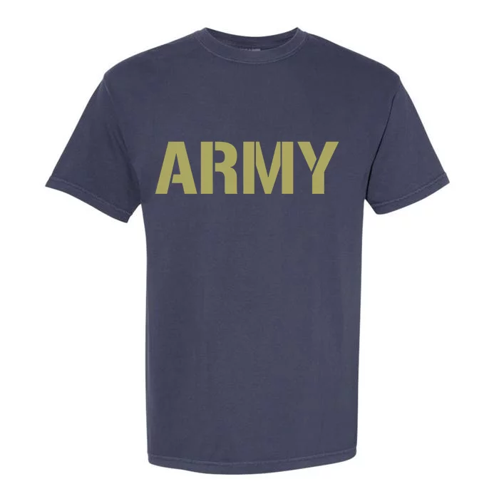 Army Logo Vintage Thin Line American Flag Back And Front Garment-Dyed Heavyweight T-Shirt