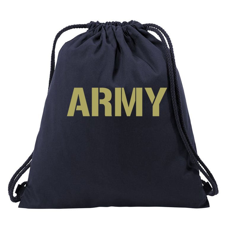 Army Logo Vintage Thin Line American Flag Back And Front Drawstring Bag