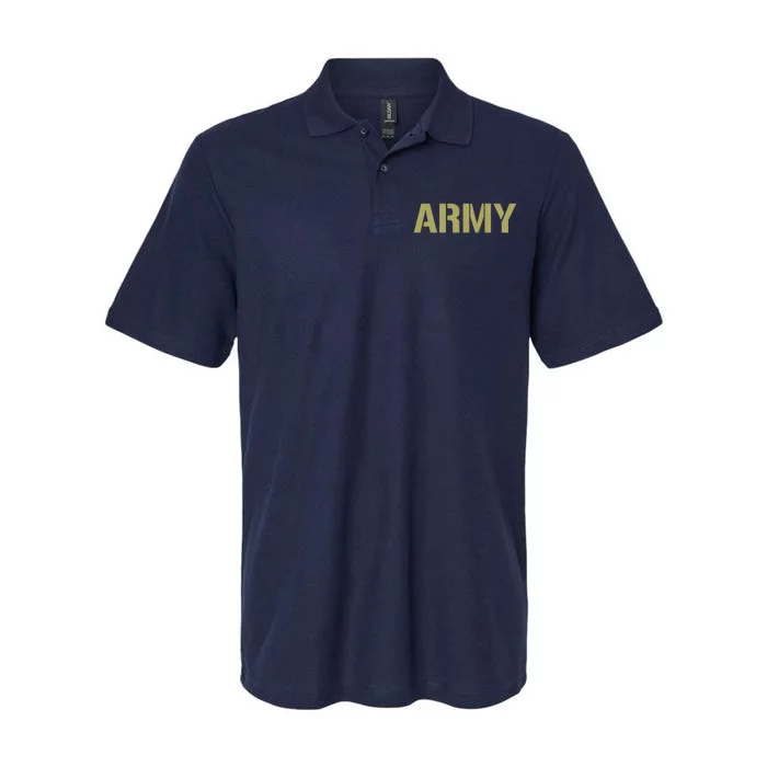 Army Logo Vintage Thin Line American Flag Back And Front Softstyle Adult Sport Polo