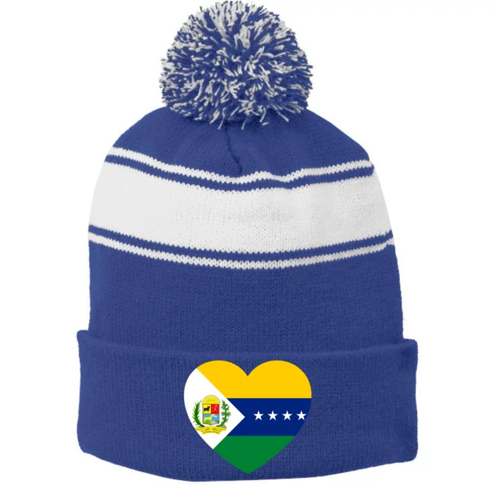 Apure Love Venezuela Gift Stripe Pom Pom Beanie