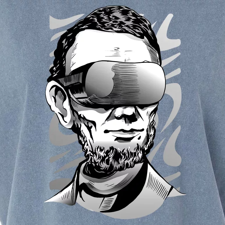 Abraham Lincoln Virtual Reality Glasses Garment-Dyed Women's Muscle Tee