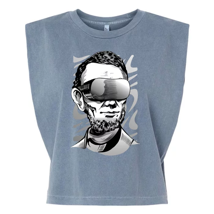 Abraham Lincoln Virtual Reality Glasses Garment-Dyed Women's Muscle Tee