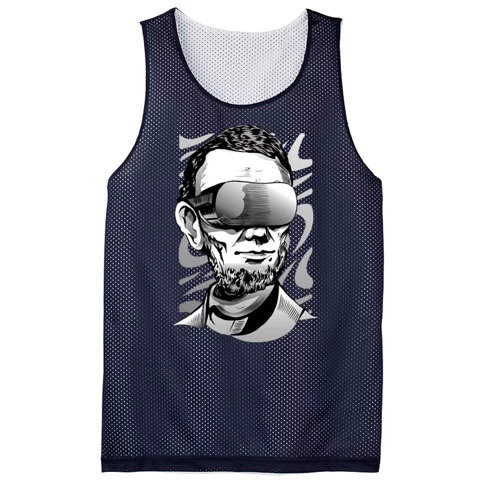 Abraham Lincoln Virtual Reality Glasses Mesh Reversible Basketball Jersey Tank