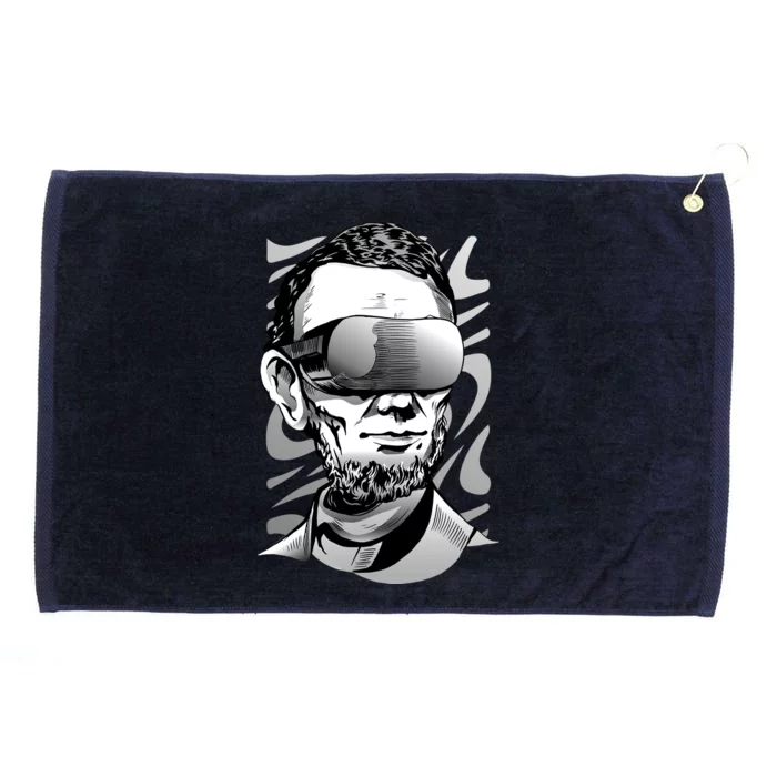 Abraham Lincoln Virtual Reality Glasses Grommeted Golf Towel