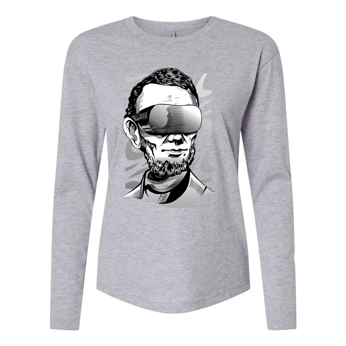 Abraham Lincoln Virtual Reality Glasses Womens Cotton Relaxed Long Sleeve T-Shirt