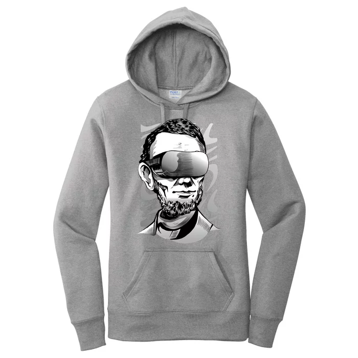 Abraham Lincoln Virtual Reality Glasses Women's Pullover Hoodie