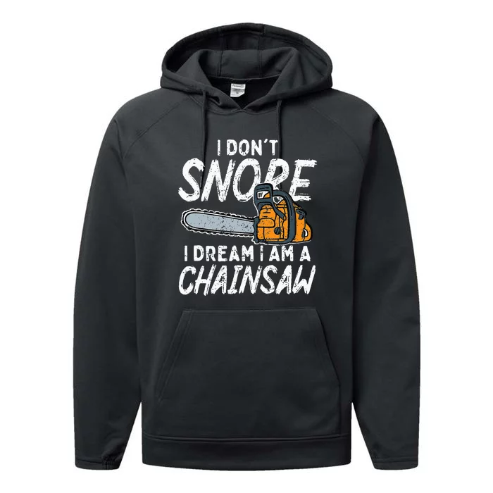 Arborist Lumberjack Woodworker Tree Logger Chainsaw Performance Fleece Hoodie