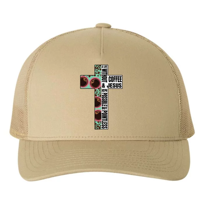 A Life Without Coffee & Jesus Is Possible Bible Yupoong Adult 5-Panel Trucker Hat