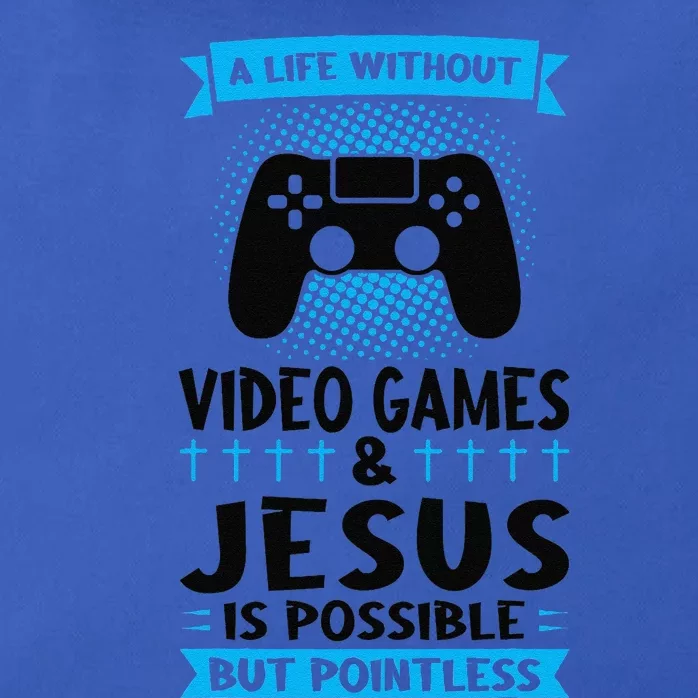 A Life Without Video Games & Jesus Is Possible Gaming Zip Tote Bag