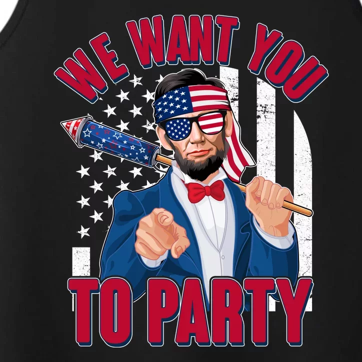 Abraham Lincoln We Want You To Party Performance Tank