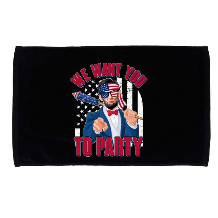 Abraham Lincoln We Want You To Party Microfiber Hand Towel