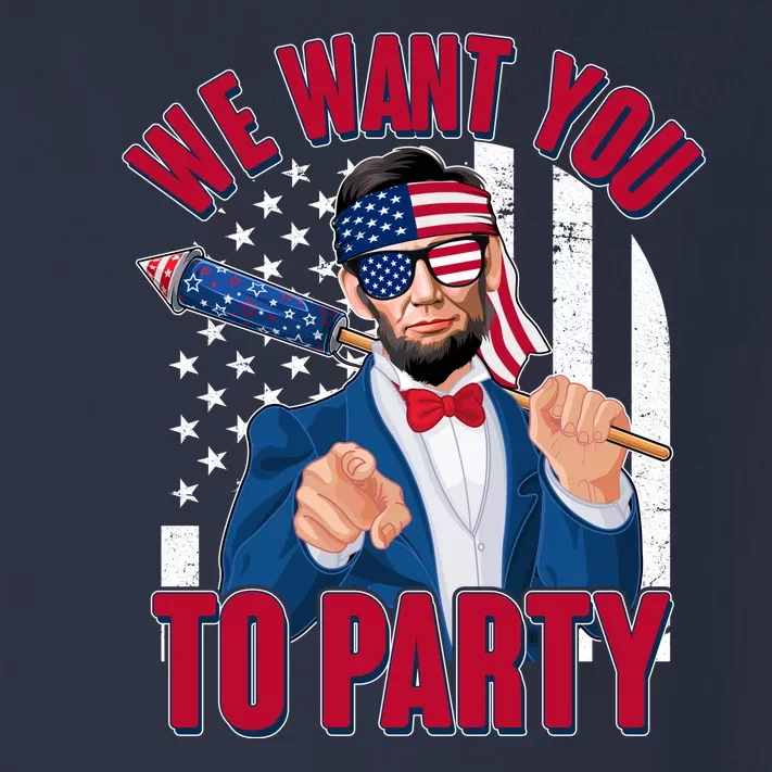 Abraham Lincoln We Want You To Party Toddler Long Sleeve Shirt