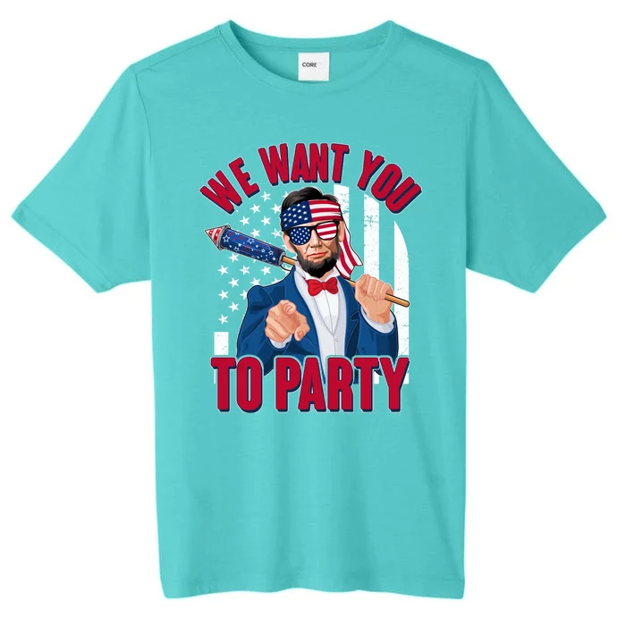 Abraham Lincoln We Want You To Party ChromaSoft Performance T-Shirt