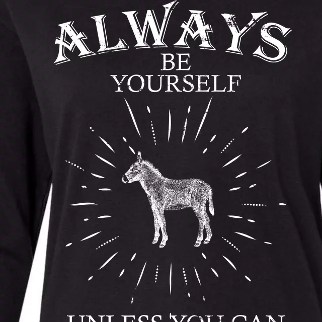 Always Be A Donkey Womens Cotton Relaxed Long Sleeve T-Shirt