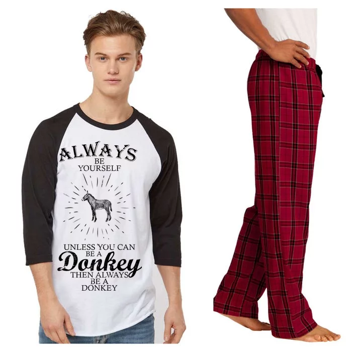 Always Be A Donkey Raglan Sleeve Pajama Set