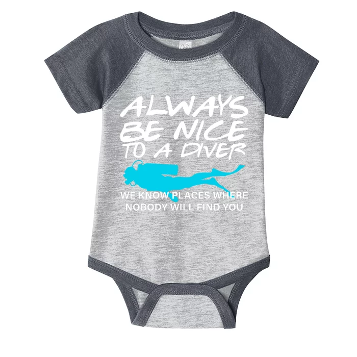 Always Be Nice To A Diver Infant Baby Jersey Bodysuit