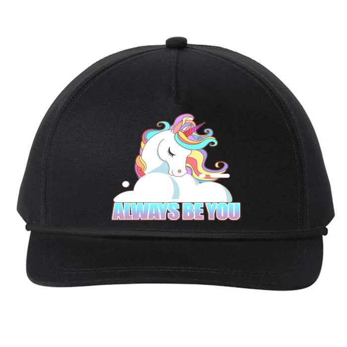 Always Be You Unicorn Snapback Five-Panel Rope Hat