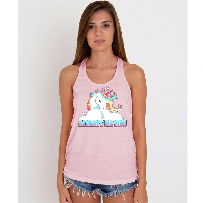 Always Be You Unicorn Women's Knotted Racerback Tank