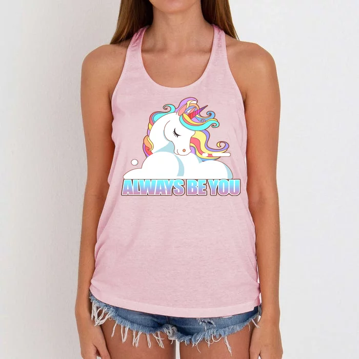 Always Be You Unicorn Women's Knotted Racerback Tank