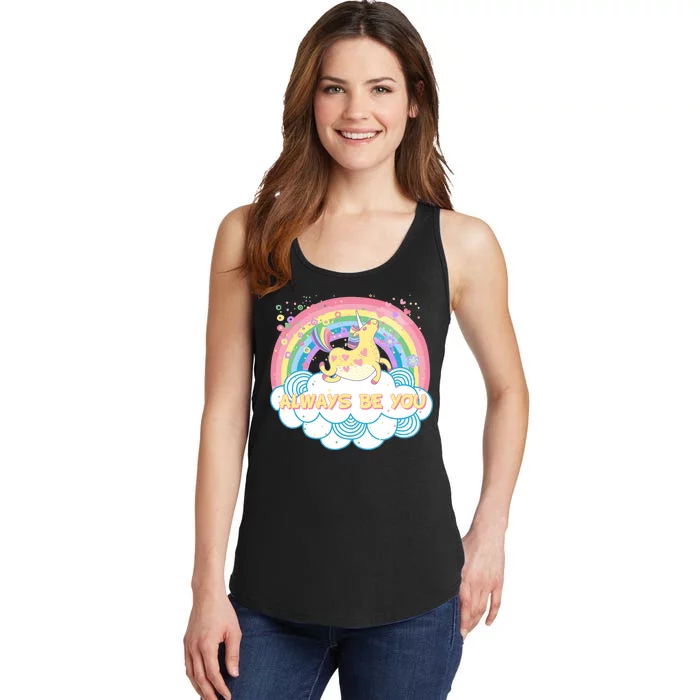 Always Be You Unicorn Rainbow Ladies Essential Tank