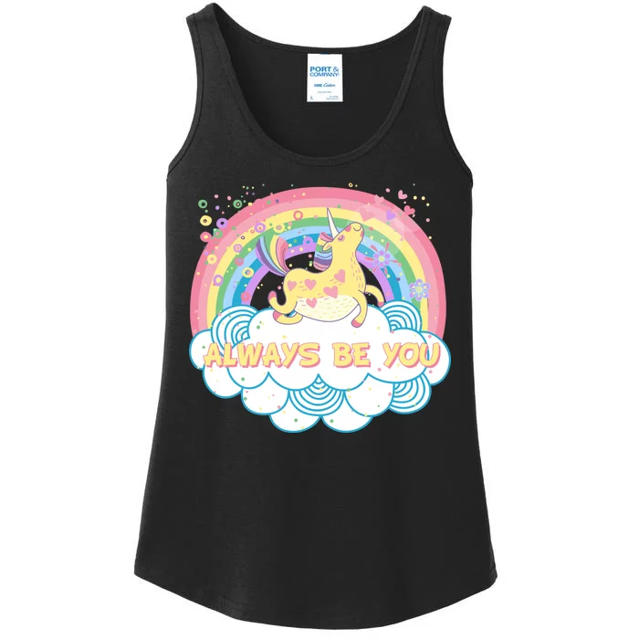 Always Be You Unicorn Rainbow Ladies Essential Tank