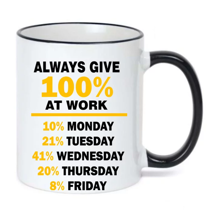 Always Give A 100% At Work Funny Black Color Changing Mug