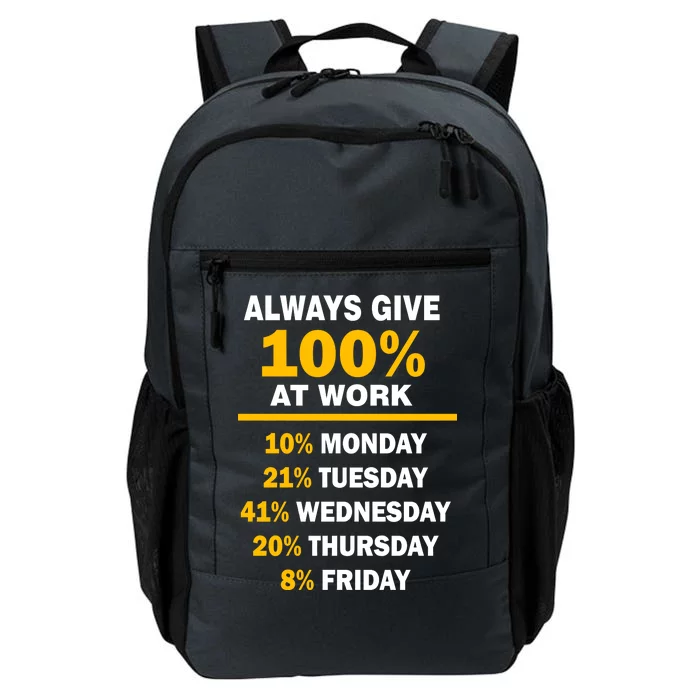 Always Give A 100% At Work Funny Daily Commute Backpack