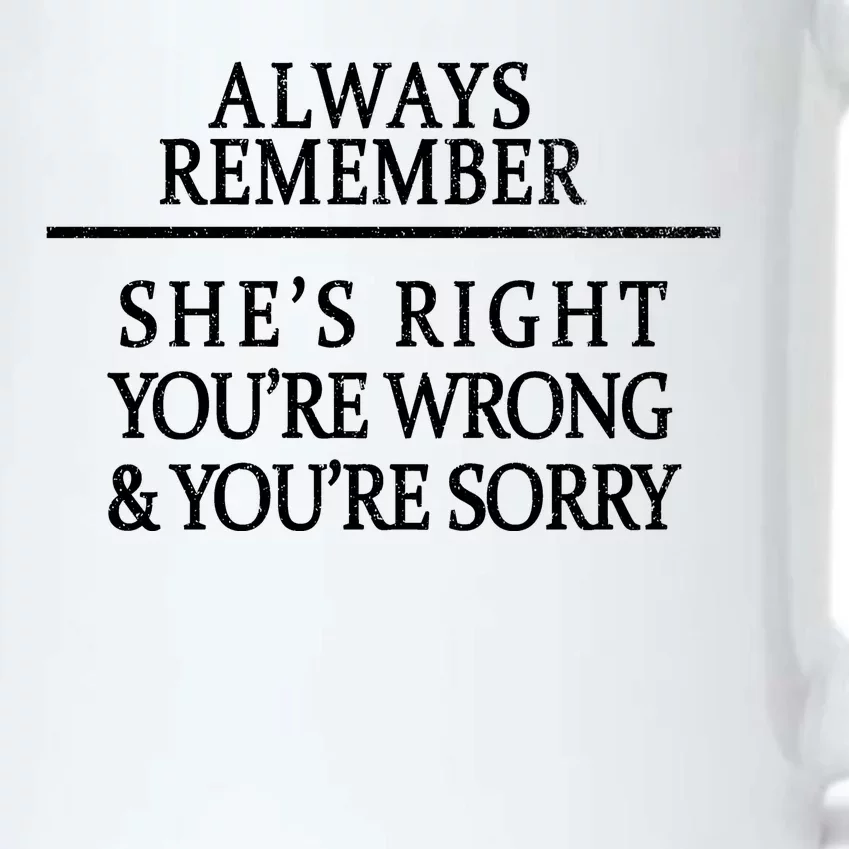 Always Remember She's Rights Your Wrong And Sorry Black Color Changing Mug