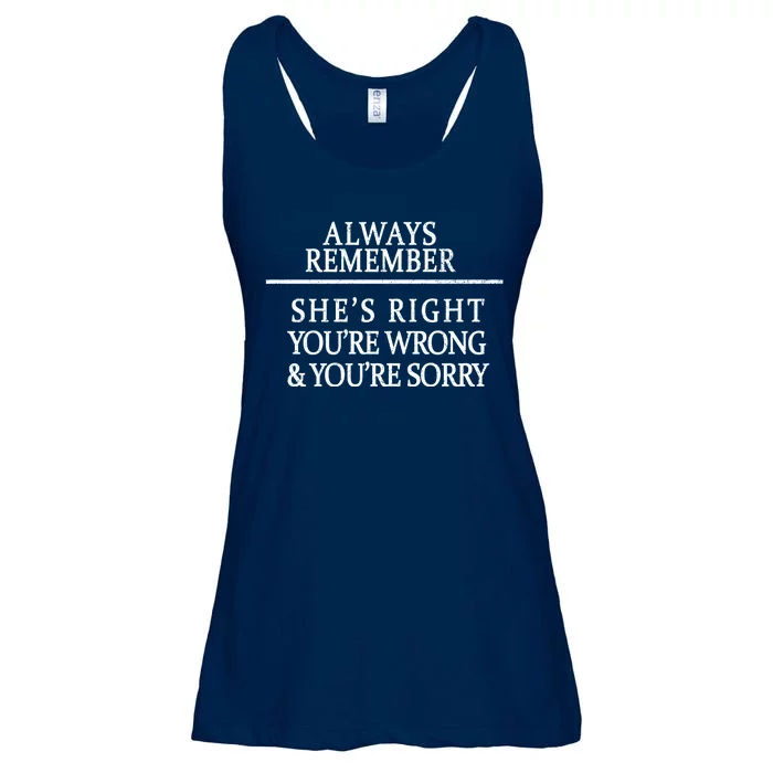 Always Remember She's Rights Your Wrong And Sorry Ladies Essential Flowy Tank