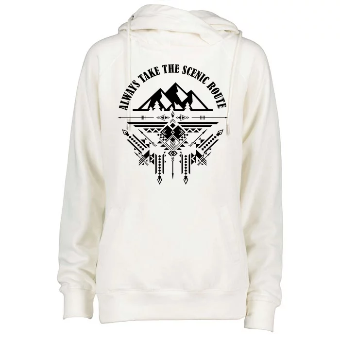 Always Take The Scenic Route Womens Funnel Neck Pullover Hood