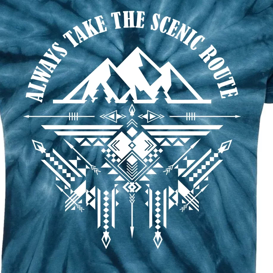 Always Take The Scenic Route Kids Tie-Dye T-Shirt