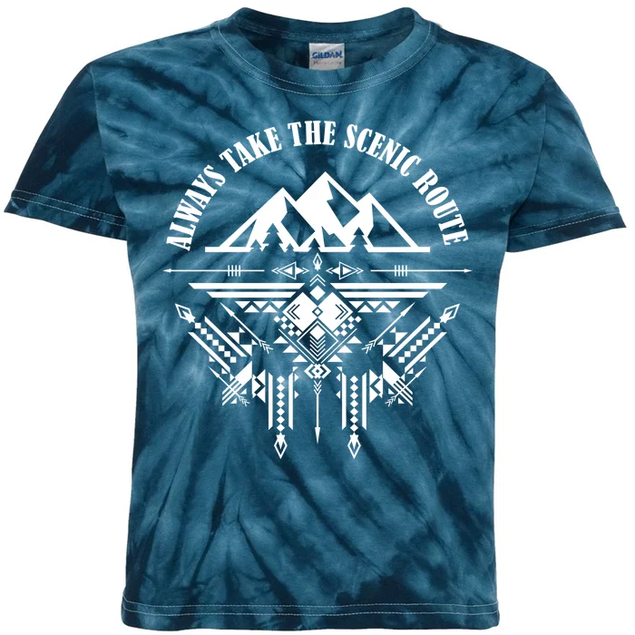 Always Take The Scenic Route Kids Tie-Dye T-Shirt