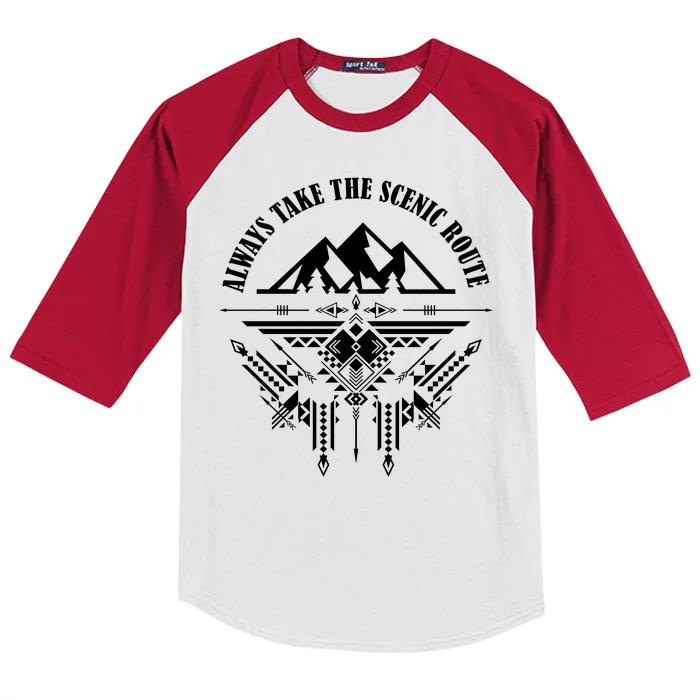 Always Take The Scenic Route Kids Colorblock Raglan Jersey