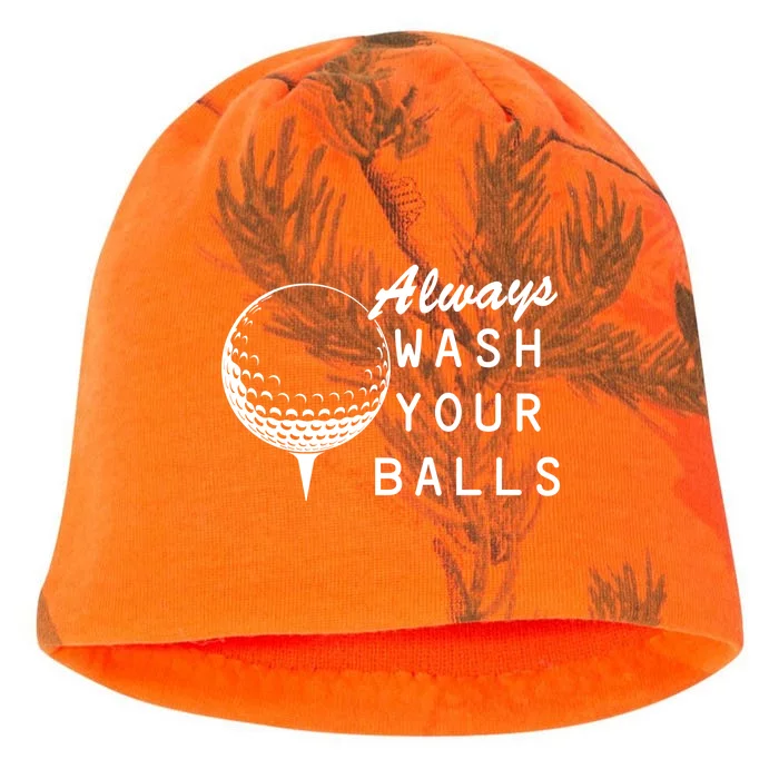 Always Wash Your Balls Funny Golfing Kati - Camo Knit Beanie