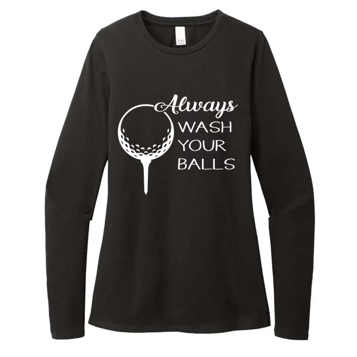 Always Wash YUour Ball Funny Golfing Womens CVC Long Sleeve Shirt