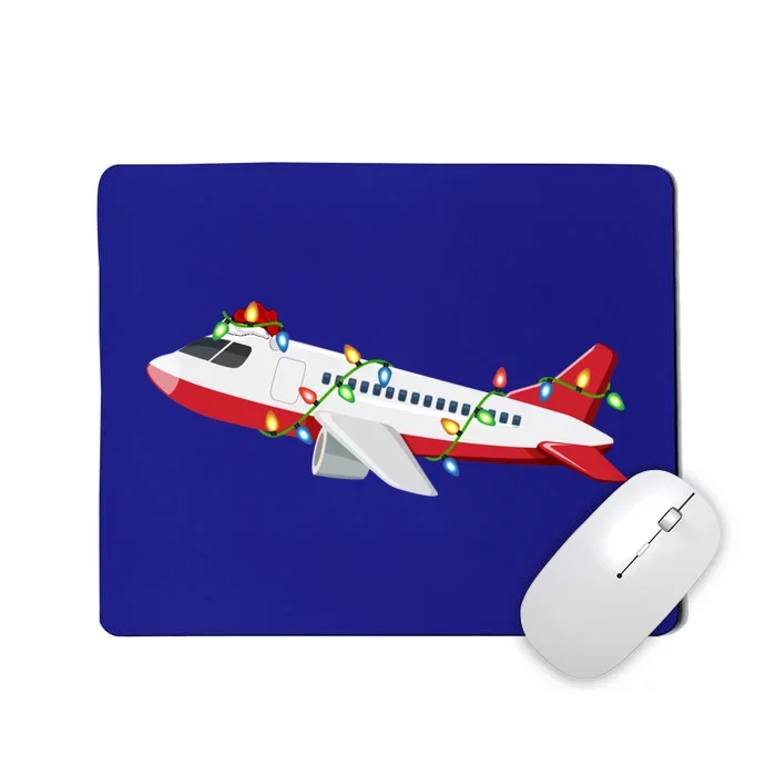 Airplane Lover Xmas Santa Hat Airplane Christmas Gift Mousepad