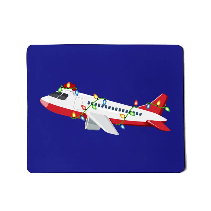 Airplane Lover Xmas Santa Hat Airplane Christmas Gift Mousepad