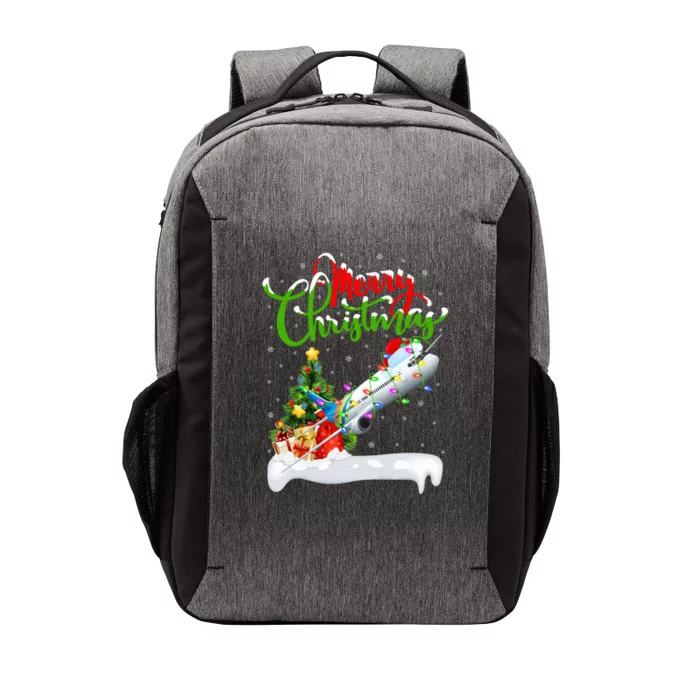 Airplane Lover Xmas Decorations Santa Airplane Christmas Gift Vector Backpack