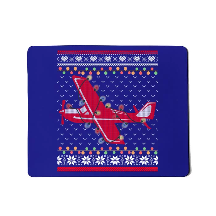 Airplane Lover Xmas Lighting Ugly Airplane Christmas Gift Mousepad