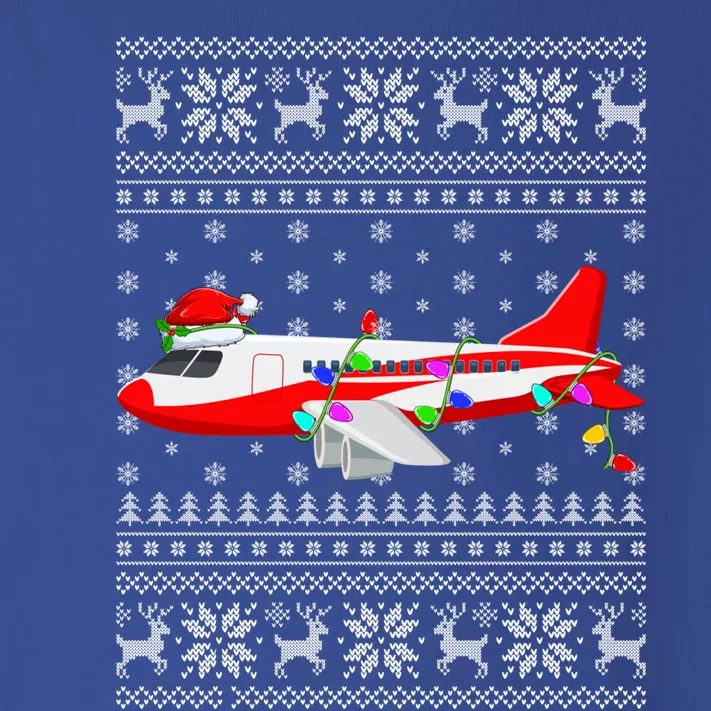 Airplane Lover Xmas Lighting Ugly Airplane Christmas Gift Toddler Long Sleeve Shirt