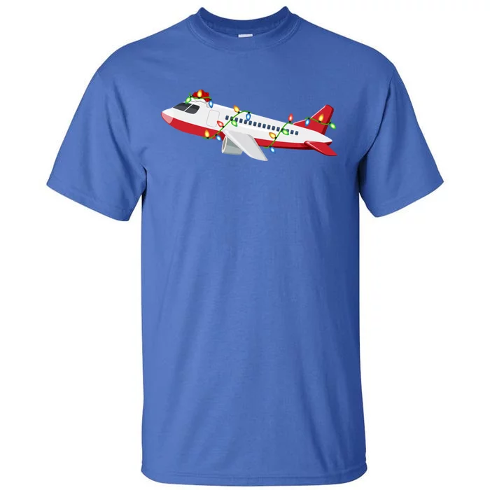 Airplane Lover Xmas Santa Hat Airplane Christmas Gift Tall T-Shirt