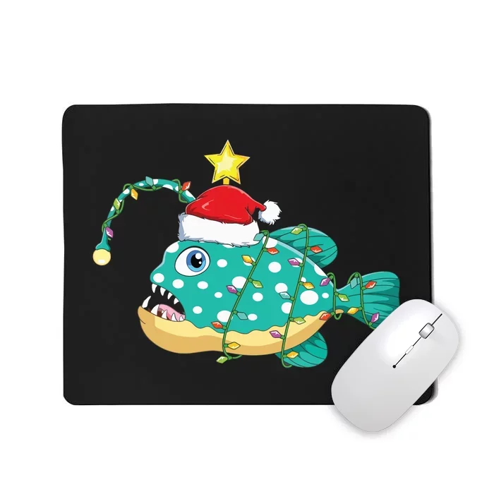 Anglerfish Lighting Xmas Tree Matching Anglerfish Christmas Mousepad