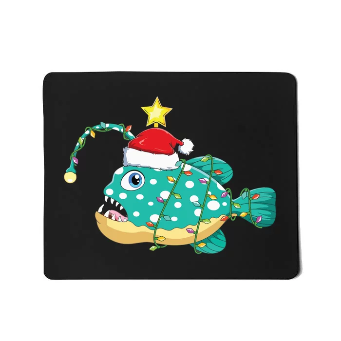 Anglerfish Lighting Xmas Tree Matching Anglerfish Christmas Mousepad