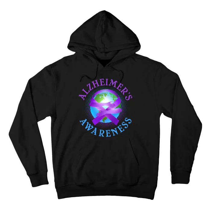 Alzheimer's Awareness Support Ribbon Hugging The World Hoodie