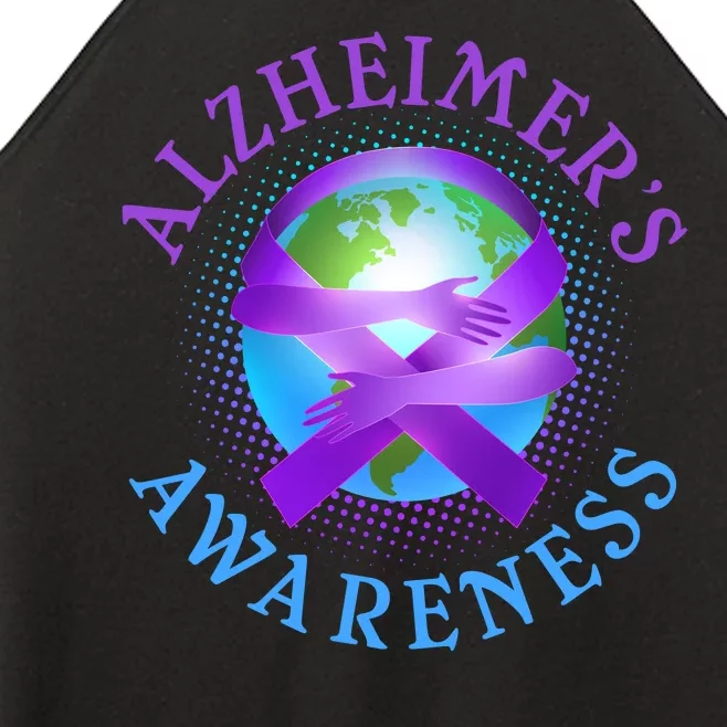 Alzheimer's Awareness Support Ribbon Hugging The World Women’s Perfect Tri Rocker Tank