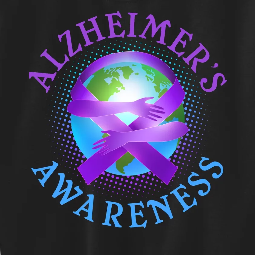 Alzheimer's Awareness Support Ribbon Hugging The World Kids Sweatshirt