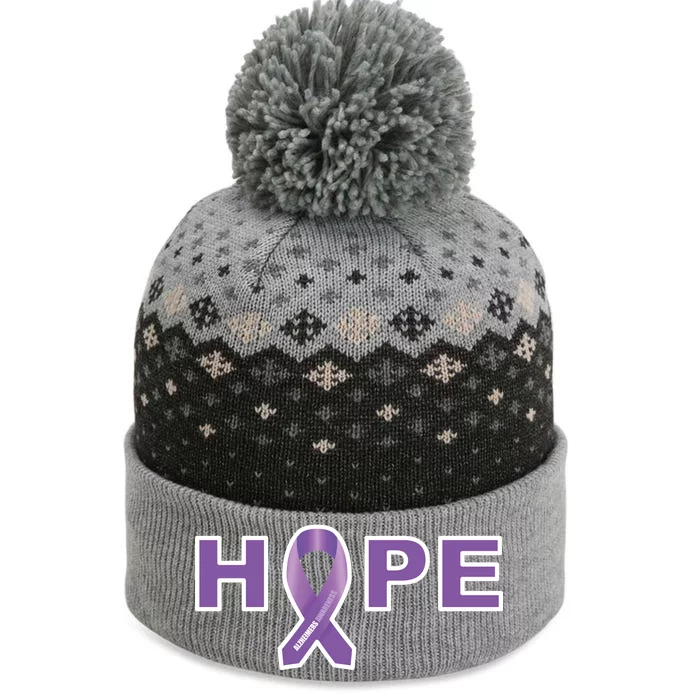 Alzheimer's Disase Awareness Ribbon The Baniff Cuffed Pom Beanie