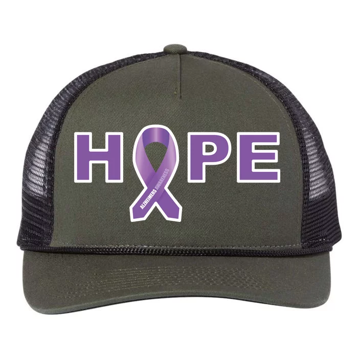 Alzheimer's Disase Awareness Ribbon Retro Rope Trucker Hat Cap